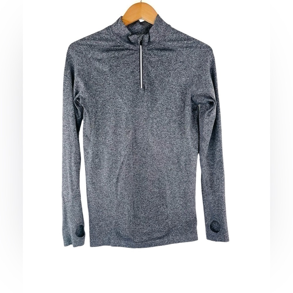 Zyia Active Fog Performance 1/4 Zip Long Sleeve Pullover Gray Size M Womens
